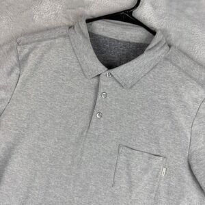 Vuori Polo Shirt Mens Large Gray Ace Polo Stretch Pique Performance Golf